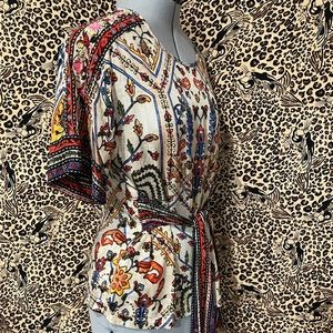 Size Medium Scandinavian Folk Art Floral Top